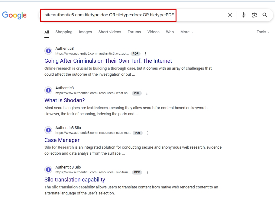 Using Google Dorks to find sensitive and buried documents that typical search techniques cannot find