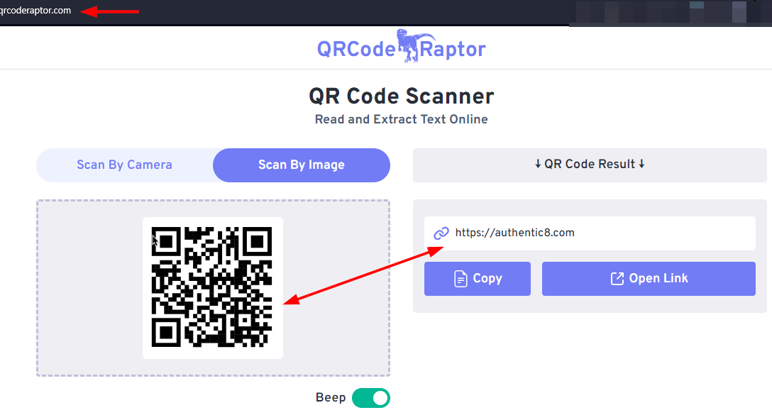 a QR code scanner
