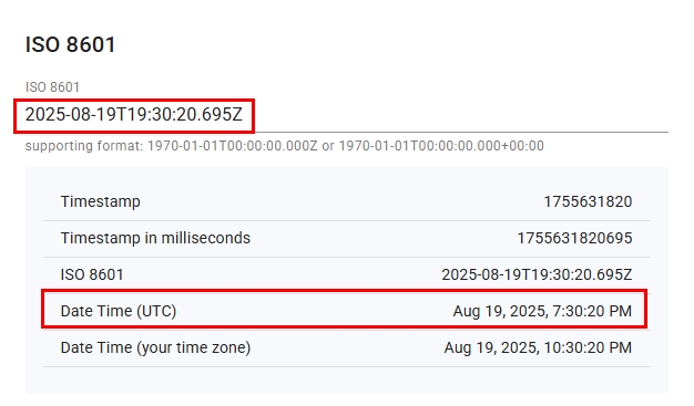Convert ISO 8601 time to a readable format