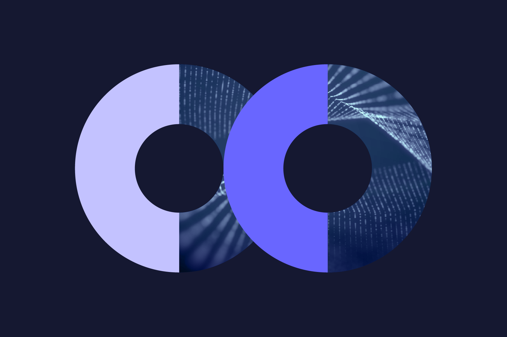 Two circles intersect in Silo brand colors, representing the overlap of AI in threat intelligence