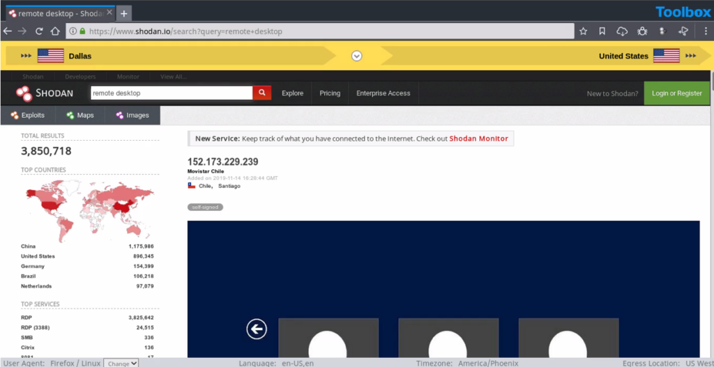 Shodan: The search engine for the Internet of Things