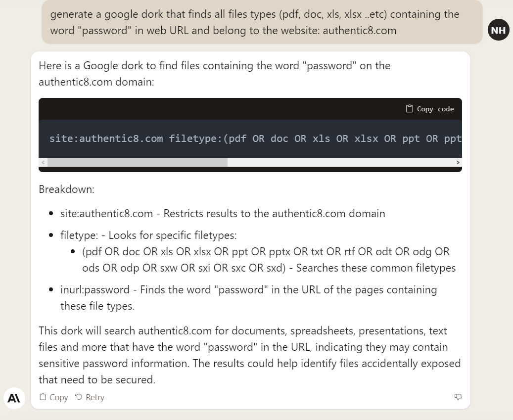 Google dork data breach example